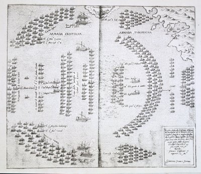The Fleets Face Each Other, Illustration from Giacomo Franco